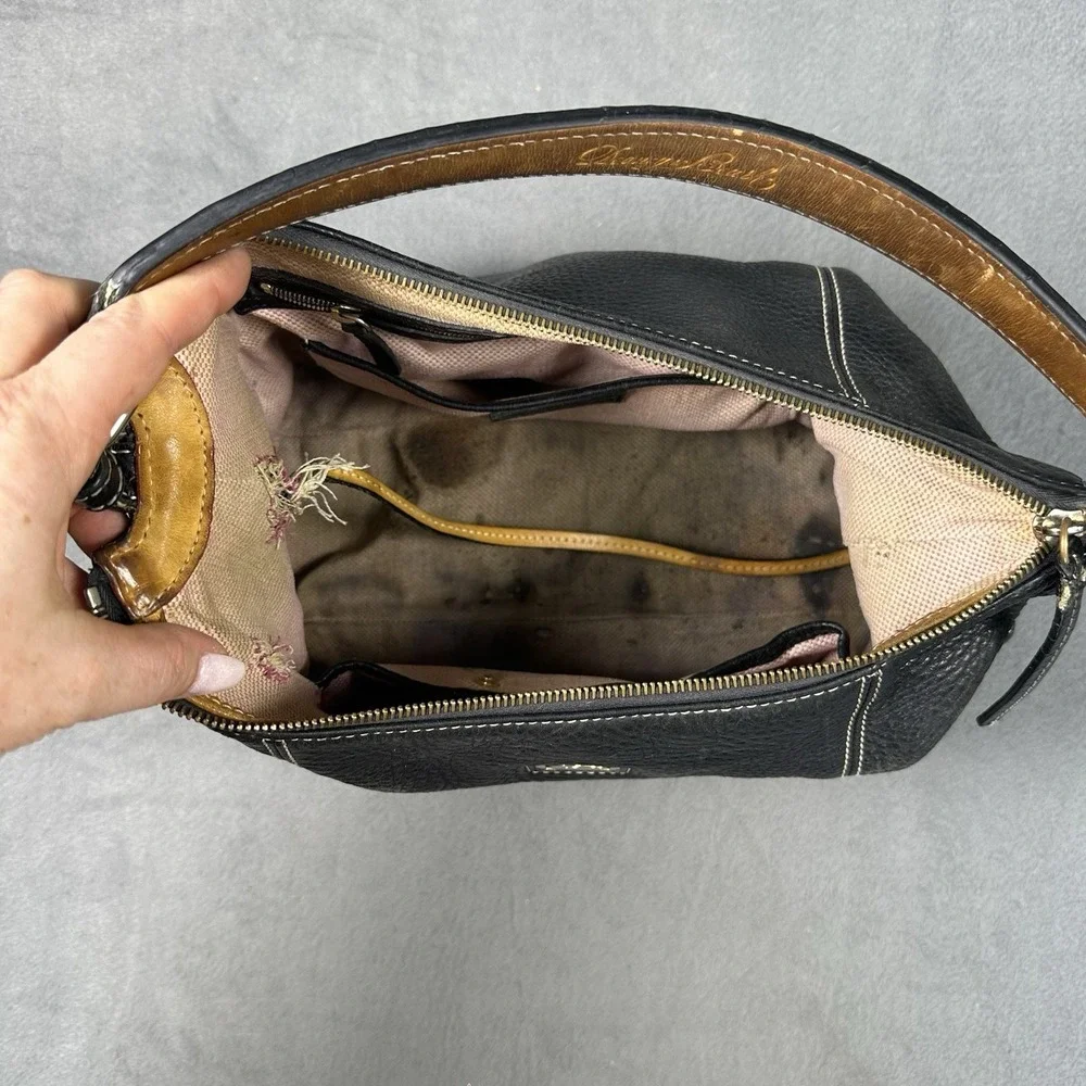 Vintage Dooney & Bourke Pebbled Leather Shoulder Bag Black Hobo Legacy Y2K